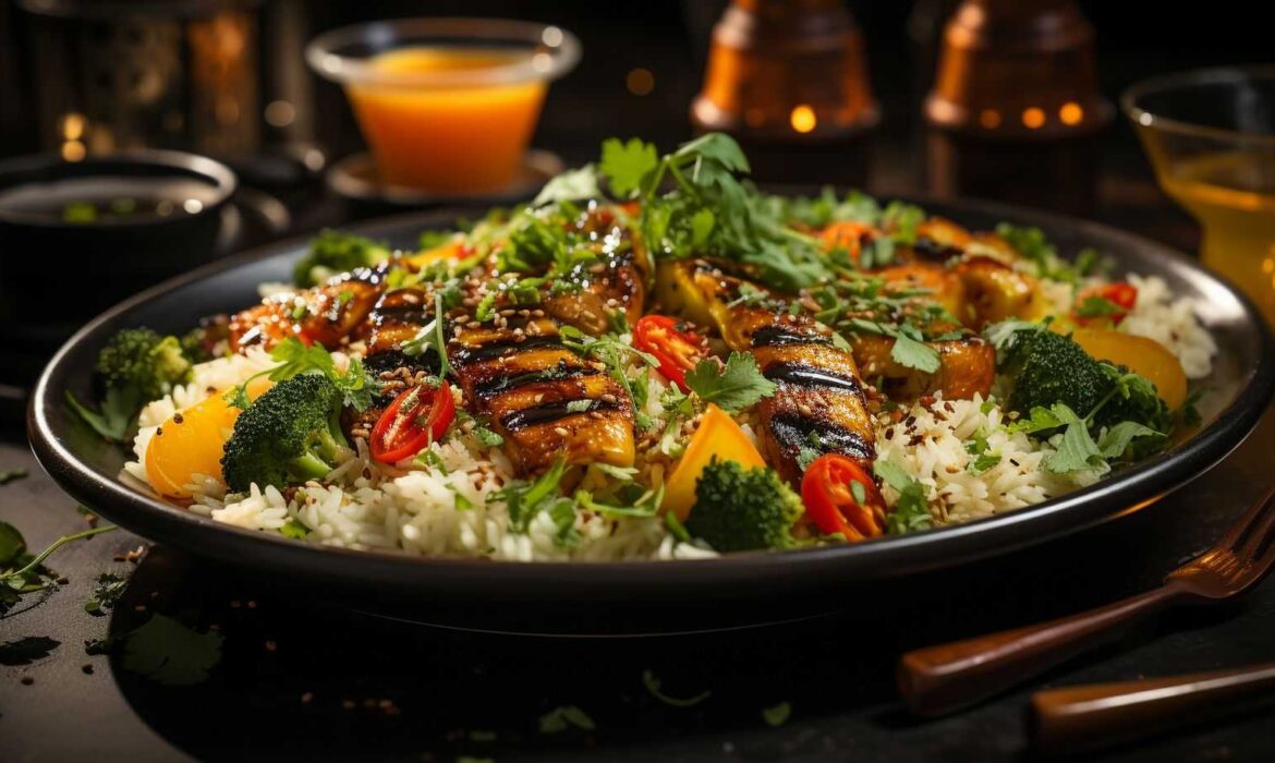 Halloumi & Roasted Vegetables Bowl with Rice