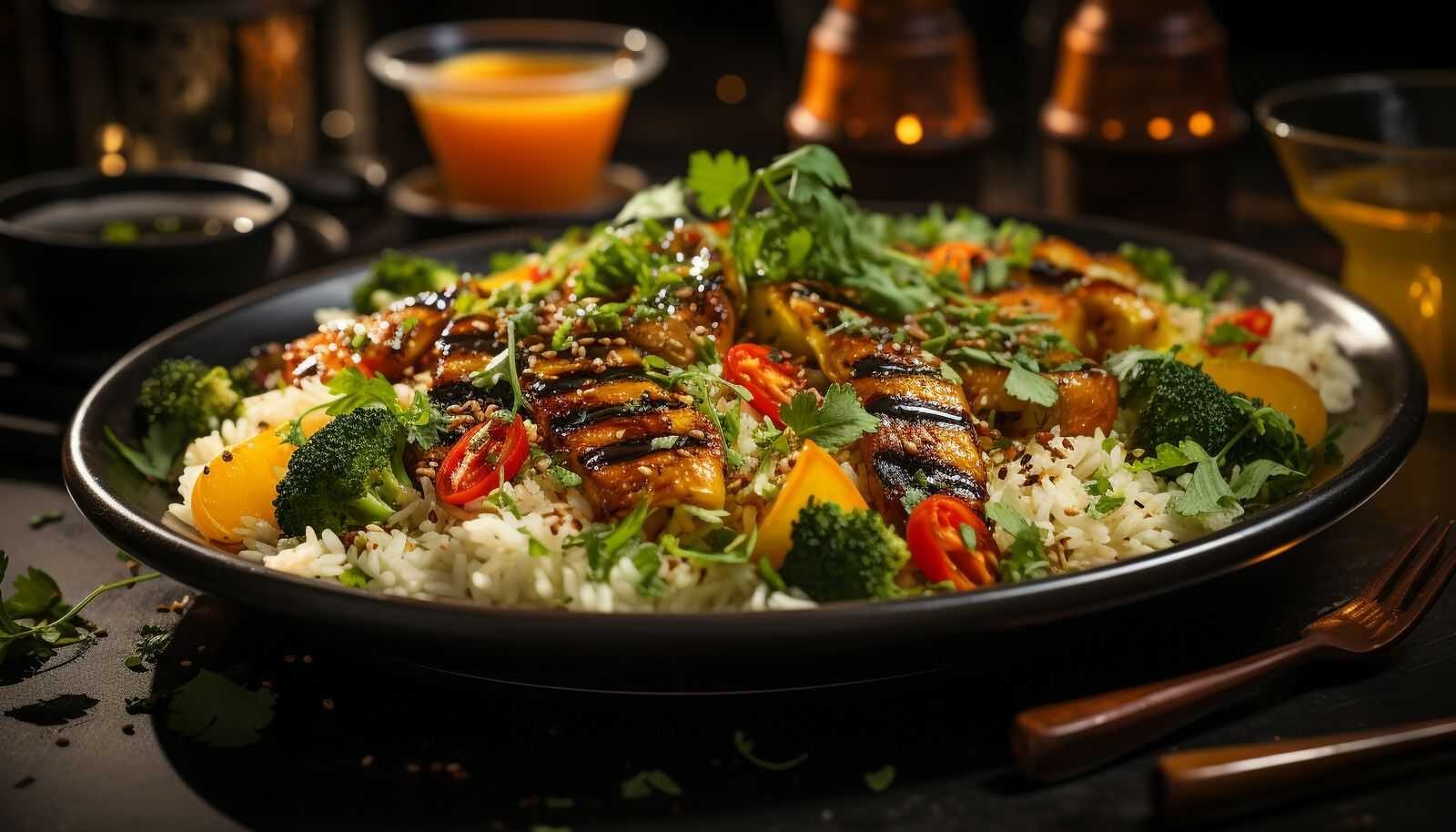 Halloumi & Roasted Vegetables Bowl with Rice